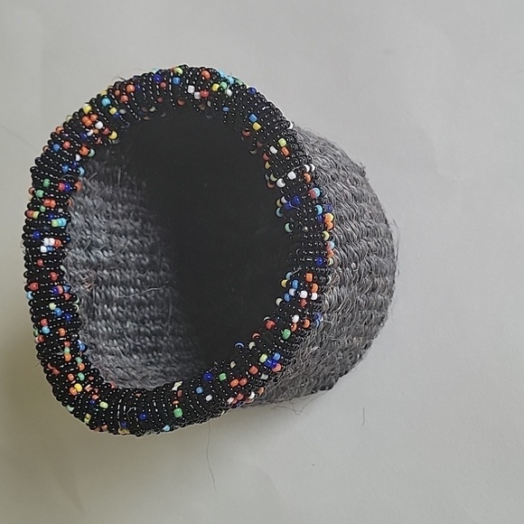 Handcrafted Statement Cuff Watch, 100% Leather +beaded basket for storage. - Picture 13 of 17